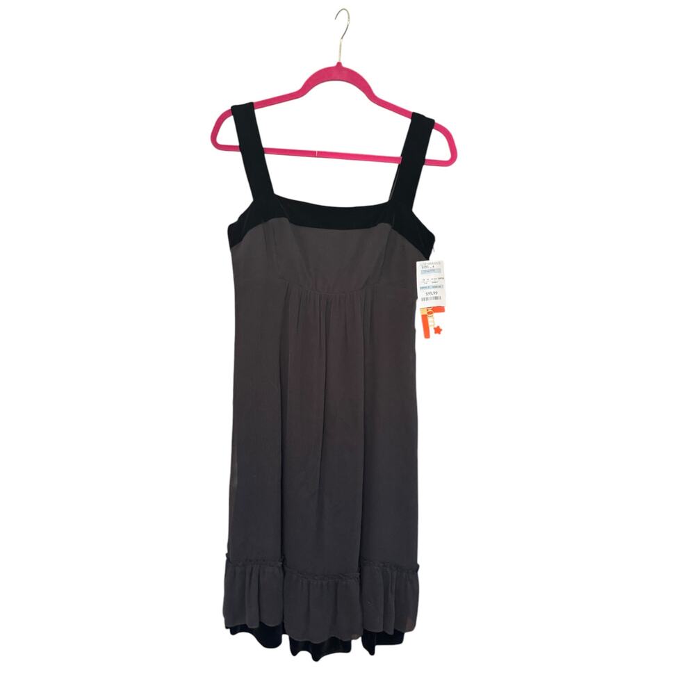 Cynthia Steffe NWT Black Velvet Ruffle Dress 8 Goth Romantic Cocktail Party